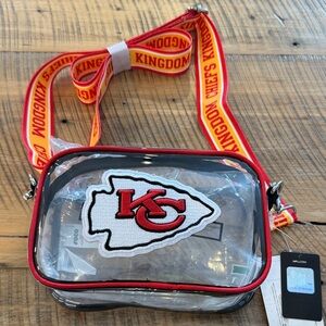 Clear Crossbody Bag with KC Chiefs Logo and Strap